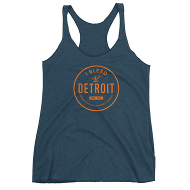 Women's Racerback Tank Top - I Bleed Detroit Orange City